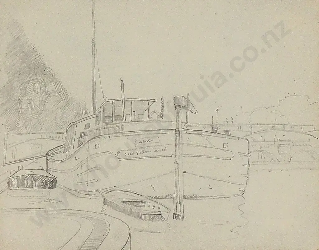 John Weeks - Riverboat Study, Graphite Image 1++
