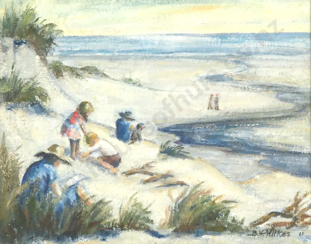 B H Wilkes - A Day At The Beach, Oil On Board Image 1++