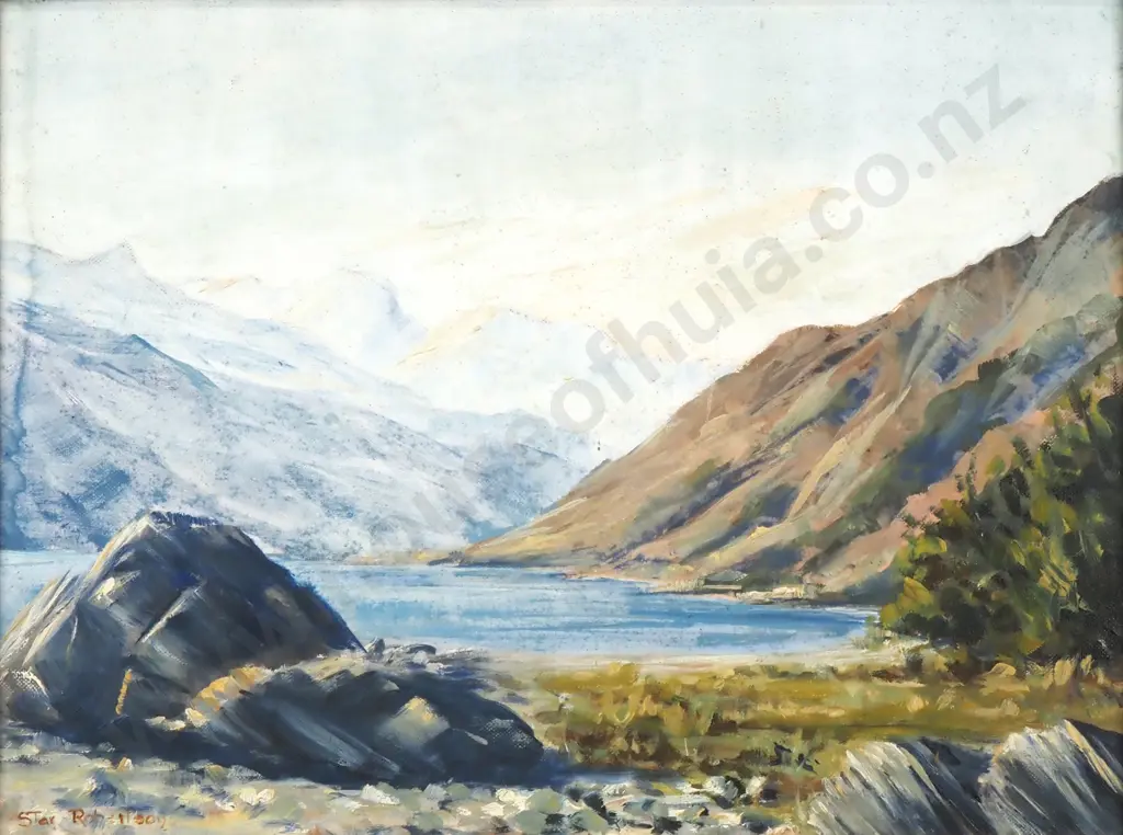 Star Robinson - Lake Wanaka, Looking North From Haast Road, Oil Image 1++