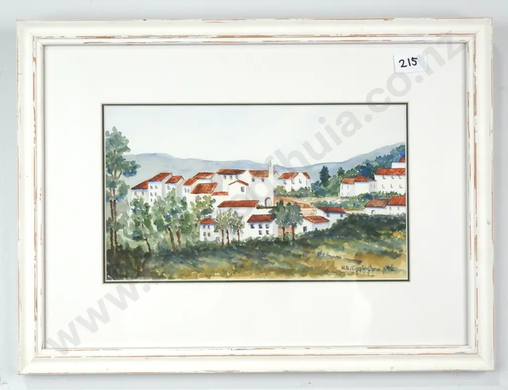 H B Eggleston - Tuscan Village, Watercolour Image 1++