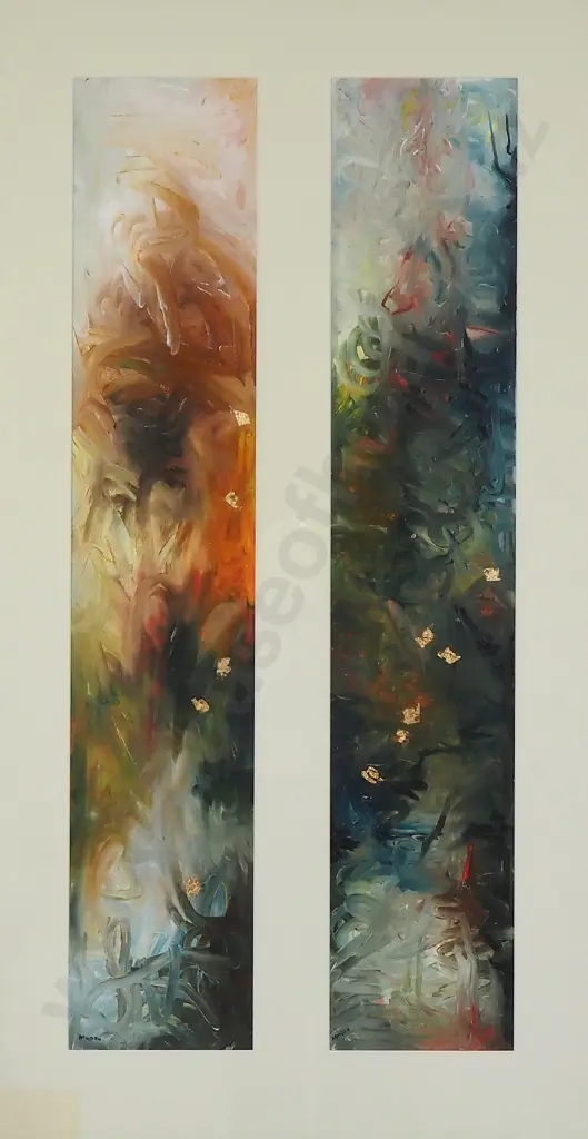 Mary Horn - Abstract Diptych, Oil Image 1++