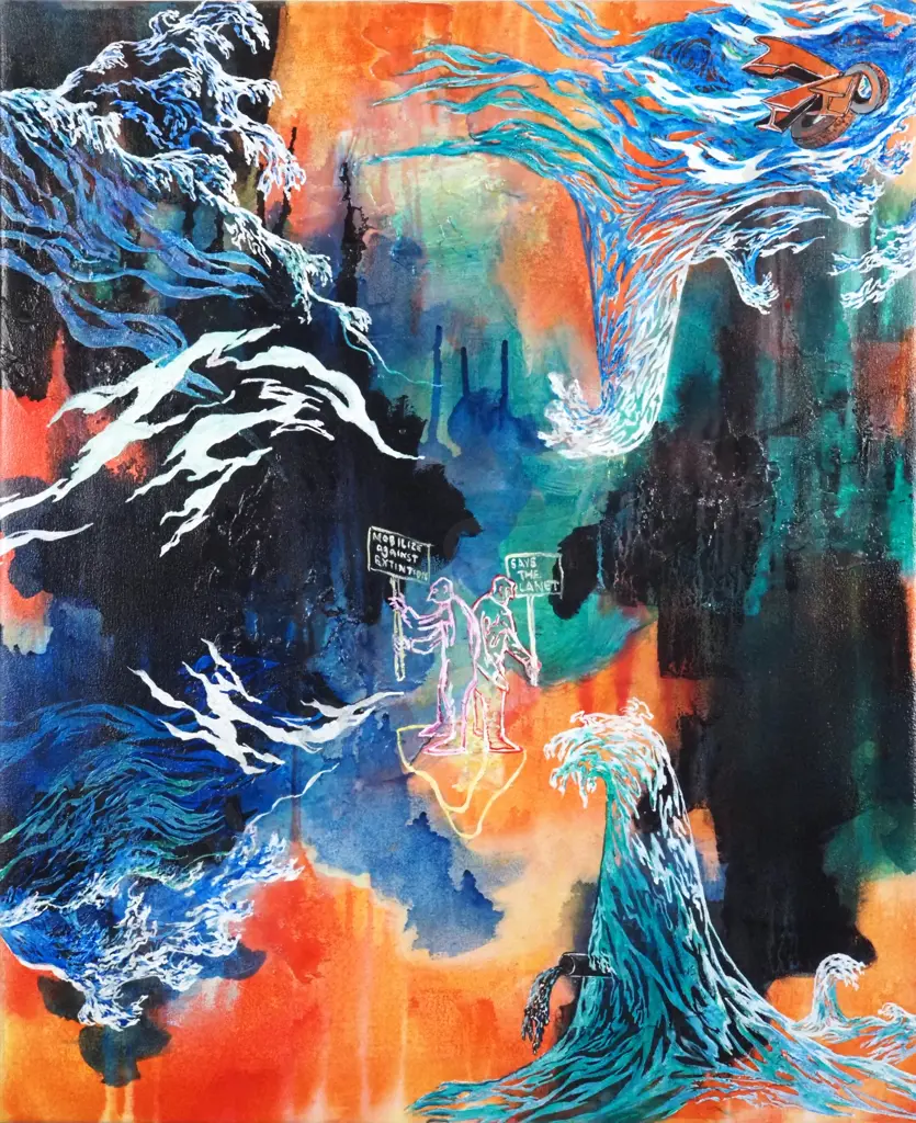 Michael Armstrong - Touching the Disaster, Humanity's (sic) Self-Destructive Impulses, Watercolour Image 1++