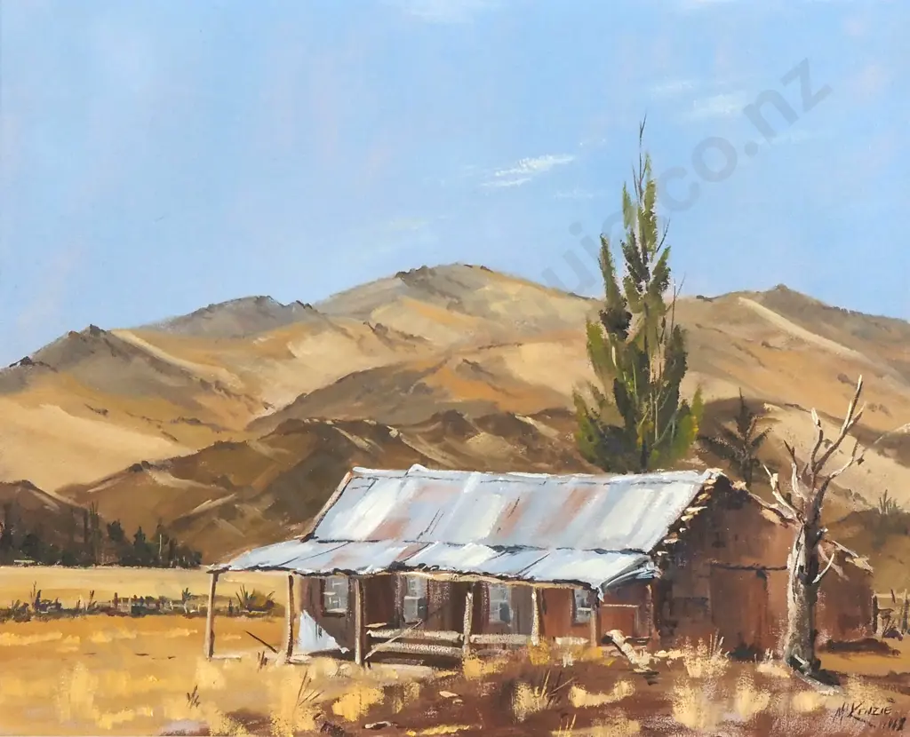 Charles McKenzie - Morning Light Central Otago, Oil on Board Image 1++