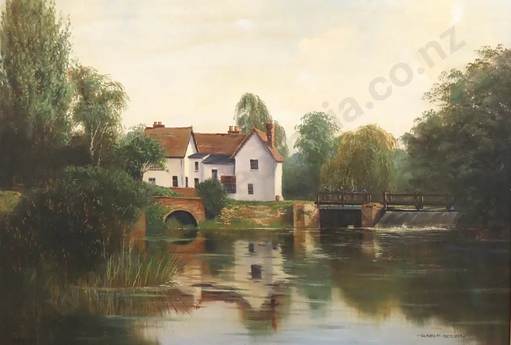 Graham Petley - Little Baddow Mill, Oil on Canvas Image 1++
