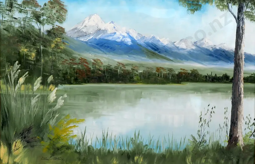 Don Parlane - Lake Moreati South Westland, Oil on Board Image 1++