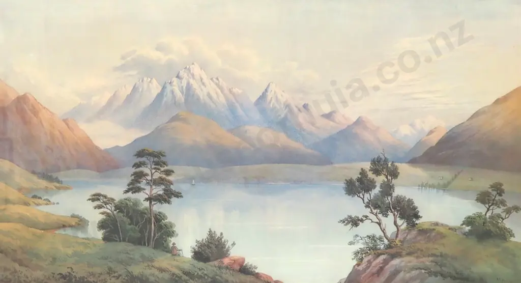 J.C Hoyte - 'Lake Wakatipu and the Remarkables', Print Image 1++