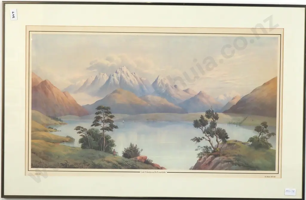 J.C Hoyte - 'Lake Wakatipu and the Remarkables', Print Image 1++