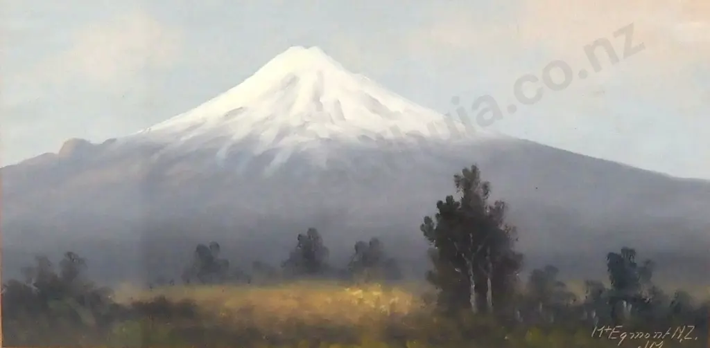 J Mayclair - Mt Egmont, Oil Image 1++
