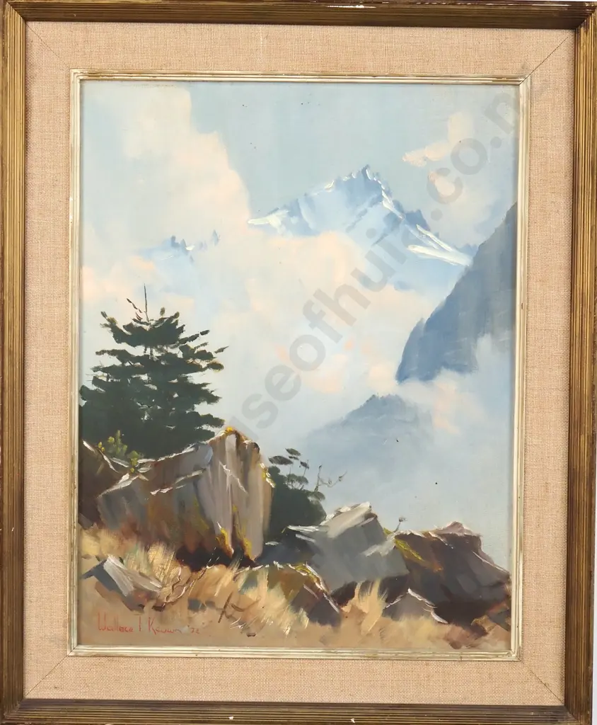 Wallace T Keown - Rocks, Barrier Peak, Oil On Board Image 1++