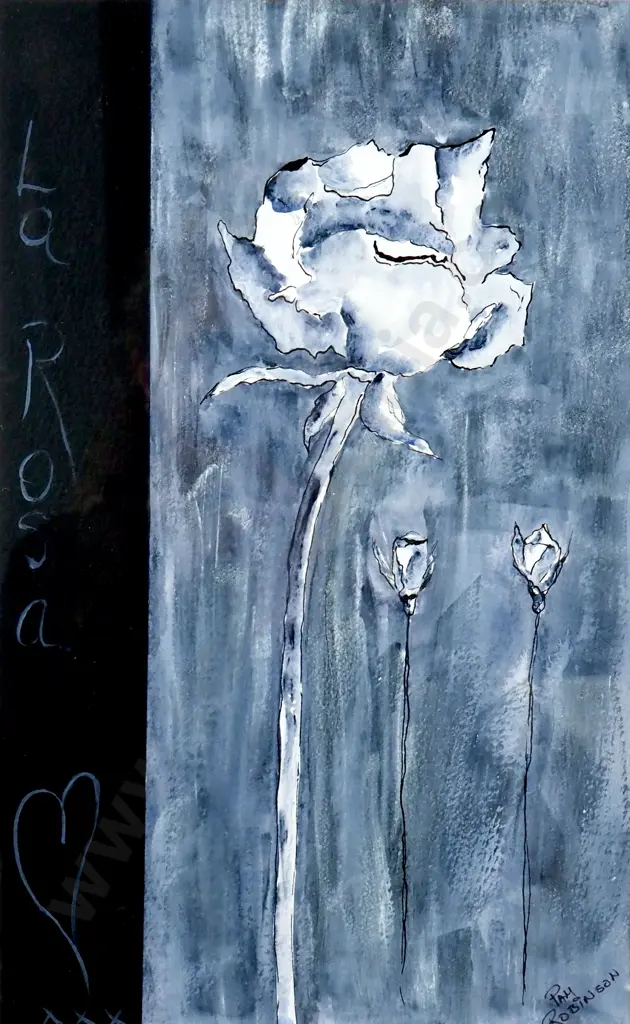 Pam Robinson - 'La Rosa', Watercolour & Ink Image 1++