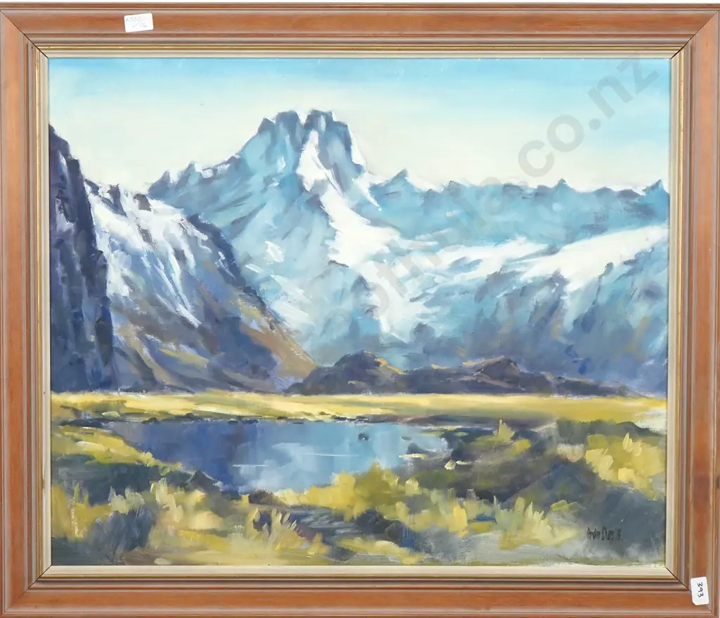 Gordon Sharp - South Island Mountain Landscape, Oil on Board Image 1++