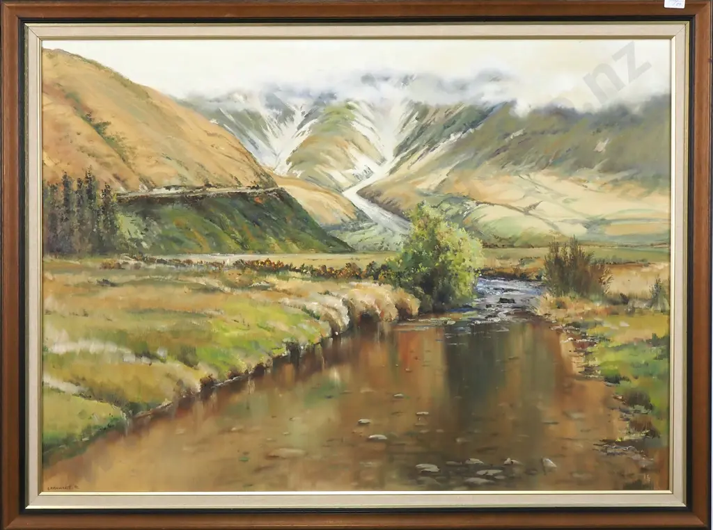 Charles Pickworth - South Island Landscape, Oil on Board Image 1++