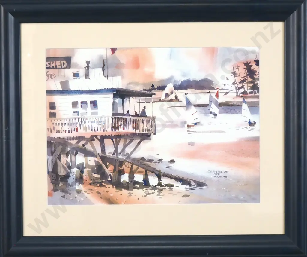 Ted Sherwen - The Boatshed Cafe Nelson, Print Image 1++