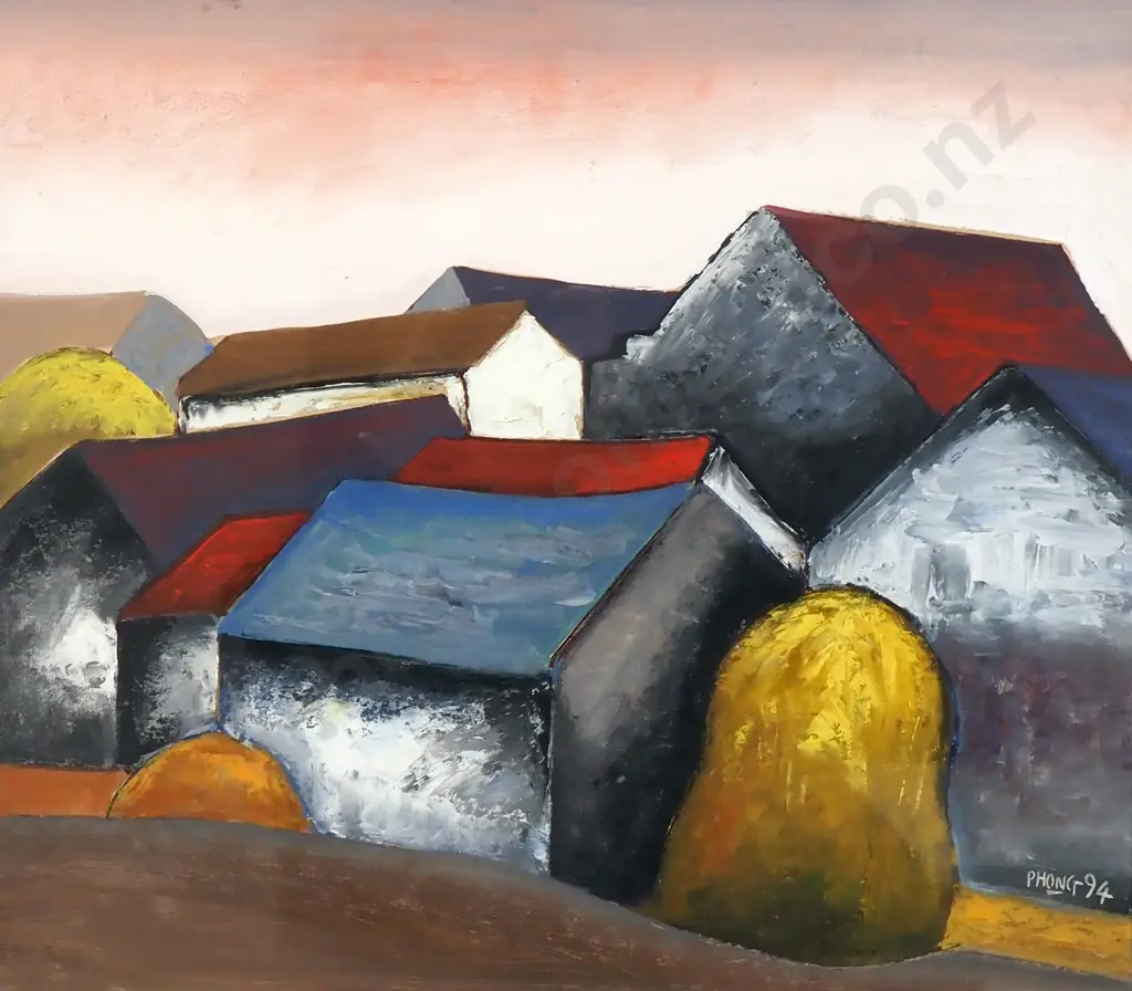 Dai Hao Phong - Building series, Oil on Board Image 1++