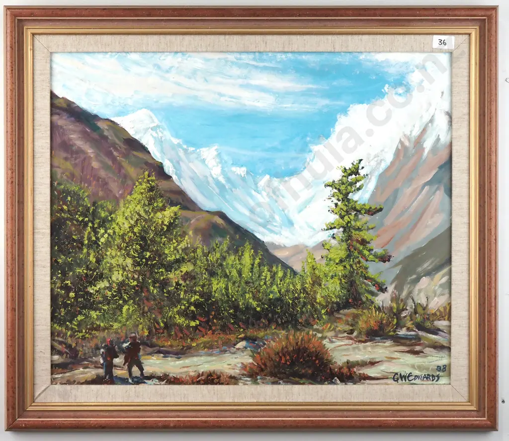 GW Edwards - "On The Annapurna Circuit, Nepal", Oil Image 1++