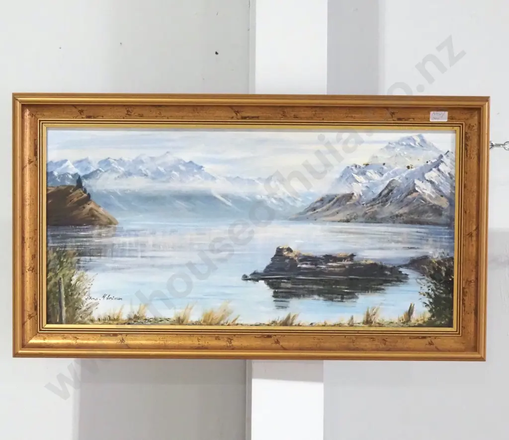 Shema M Lorimer - Mountain Lake Scene, Oil Image 1++