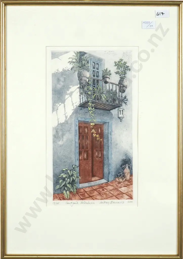 Audrey Bascand - Courtyard Andalusia (2000), Etching Image 1++