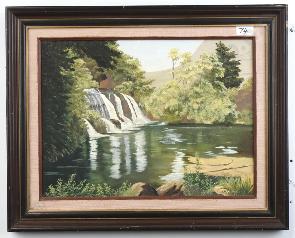 Christina M Clark - Waterfalls Near Havelock North, Oil Image 1++