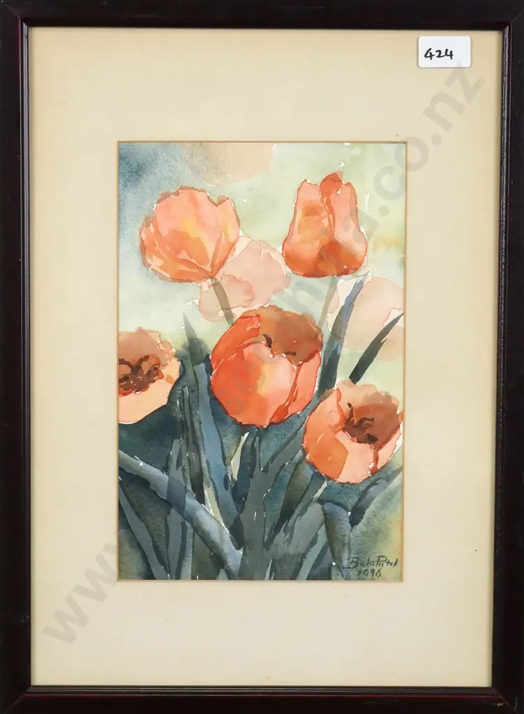 Bala Patel - Front Garden Flowers, Watercolour (1998) Image 1++