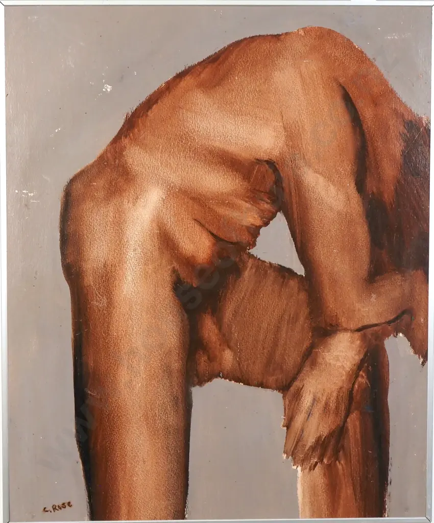 Charles Rose - (Male Nude), Mixed Media on Card Image 1++
