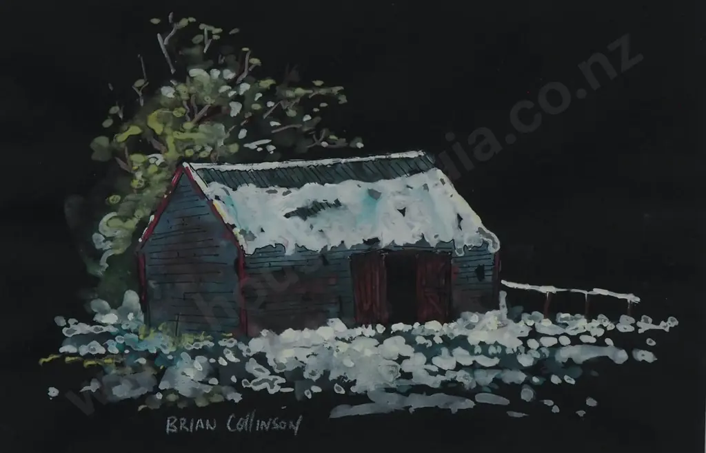 Brian Collinson - Old Shed, Water Colour & Gouache Image 1++