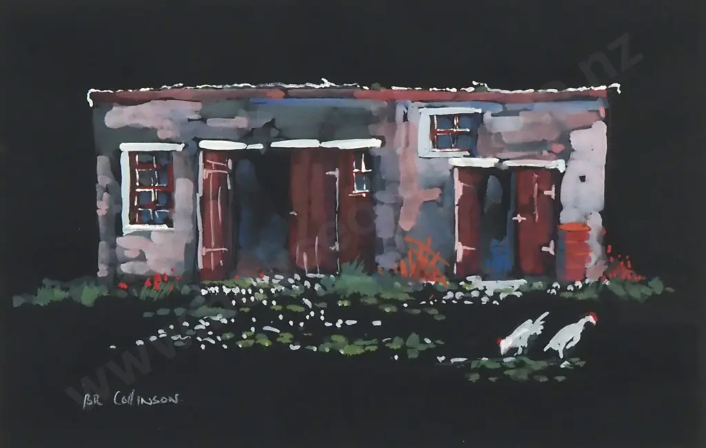 Brian Collinson - Farm Shed, Water Colour & Gouache Image 1++