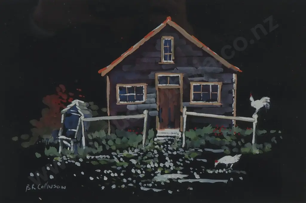 Brian Collinson - Chicken Coop, Water Colour & Gouache Image 1++