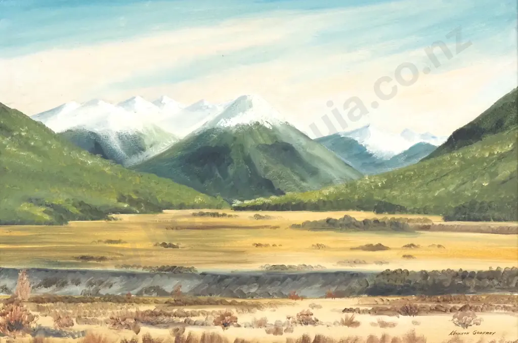 Kenneth Godfrey - 'Lewis Pass', Oil Image 1++