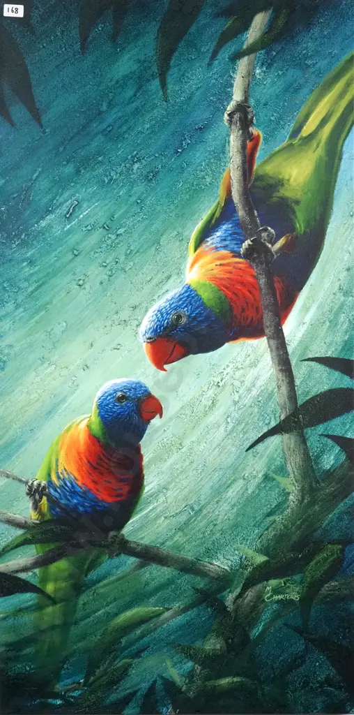 M Charteris - Parakeets, Print Image 1++