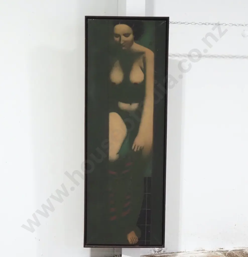 LouBennikov Fente - Naked Lady, Acrylic on Canvas in Wooden Easel Frame Image 1++