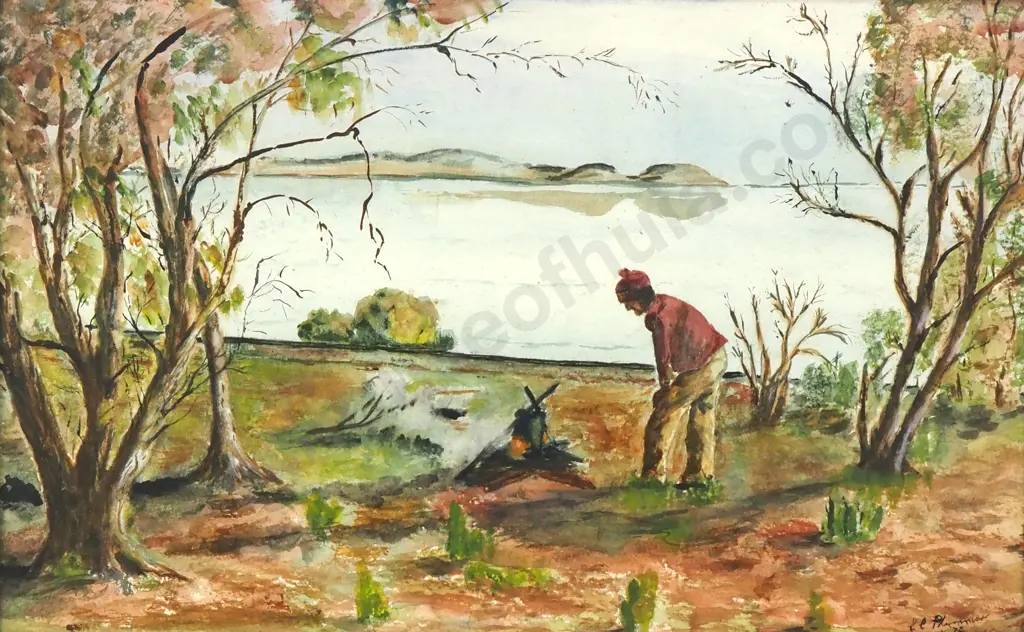 M Beth Cook - Tree House Hwange, Zimbabwe, Oil on Stretched Canvas Image 1++