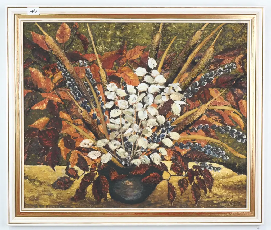 GW Edwards - Still Life In Autumnal Tones, Oil Image 1++