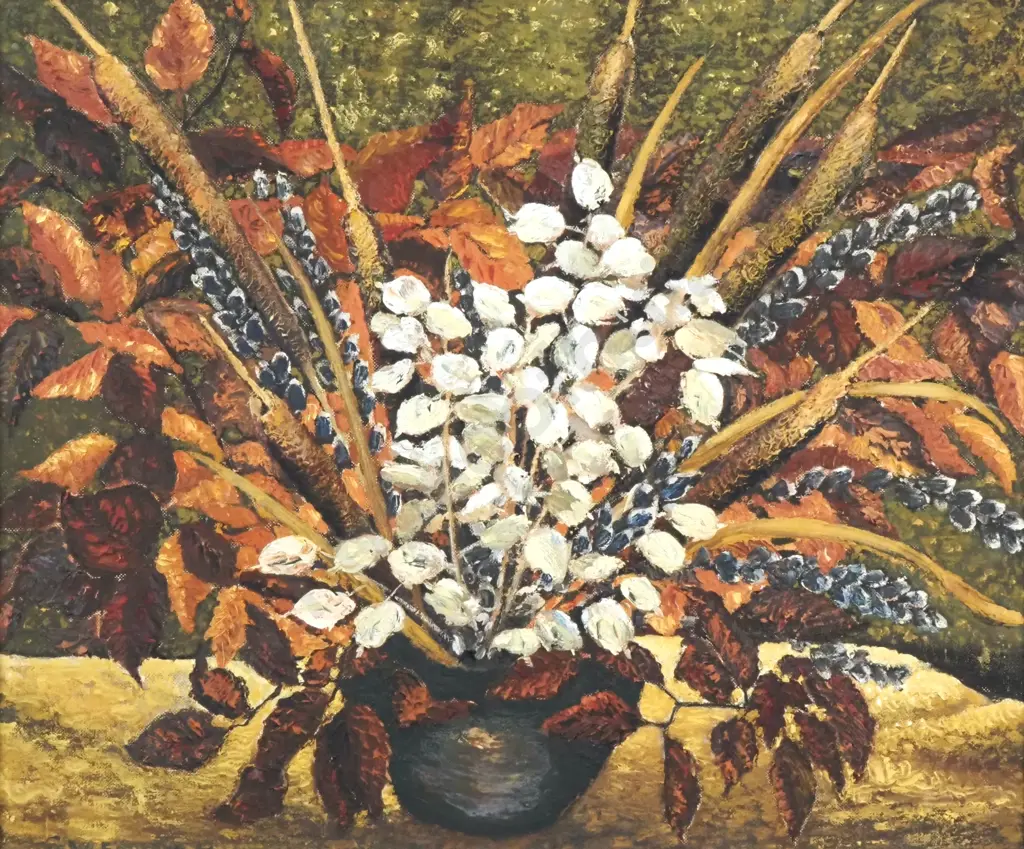 GW Edwards - Still Life In Autumnal Tones, Oil Image 1++