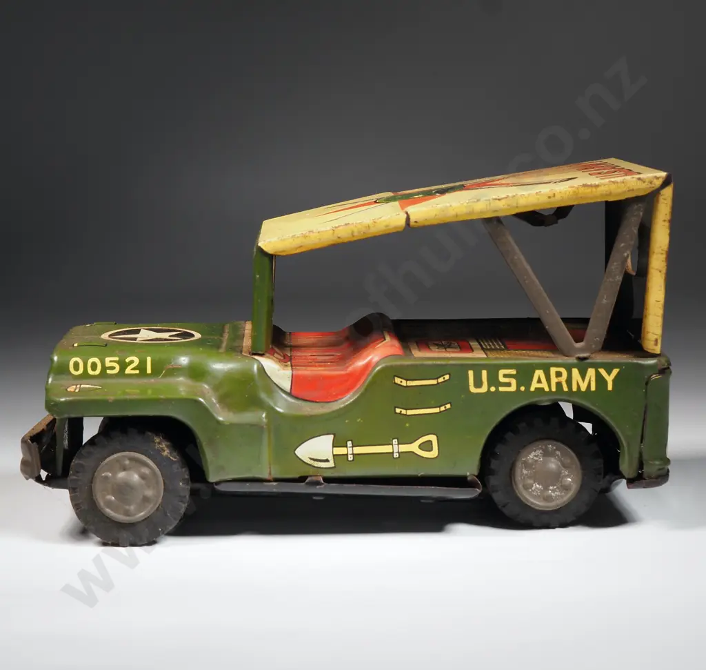 Tin Plate Wind-up U.S Army Truck: 00521- Made In Japan Image 1++