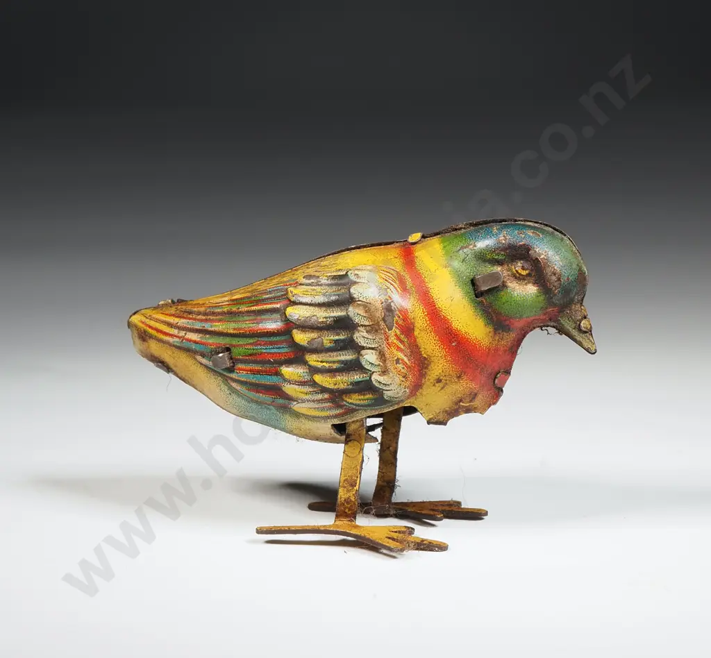 Vintage Wind-up Tin Plate Small Parot: Made in Germany Image 1++