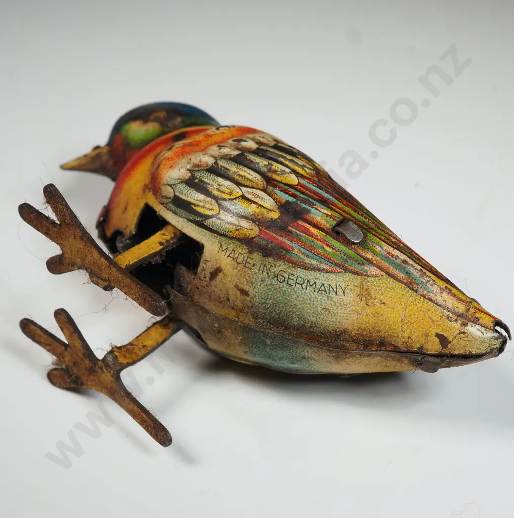 Vintage Wind-up Tin Plate Small Parot: Made in Germany Image 1++