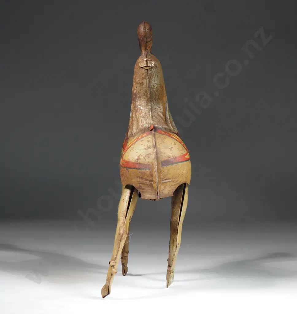 Vintage Tin Plate Wind up Man on Camel. Made in US Zone Germany Image 1++