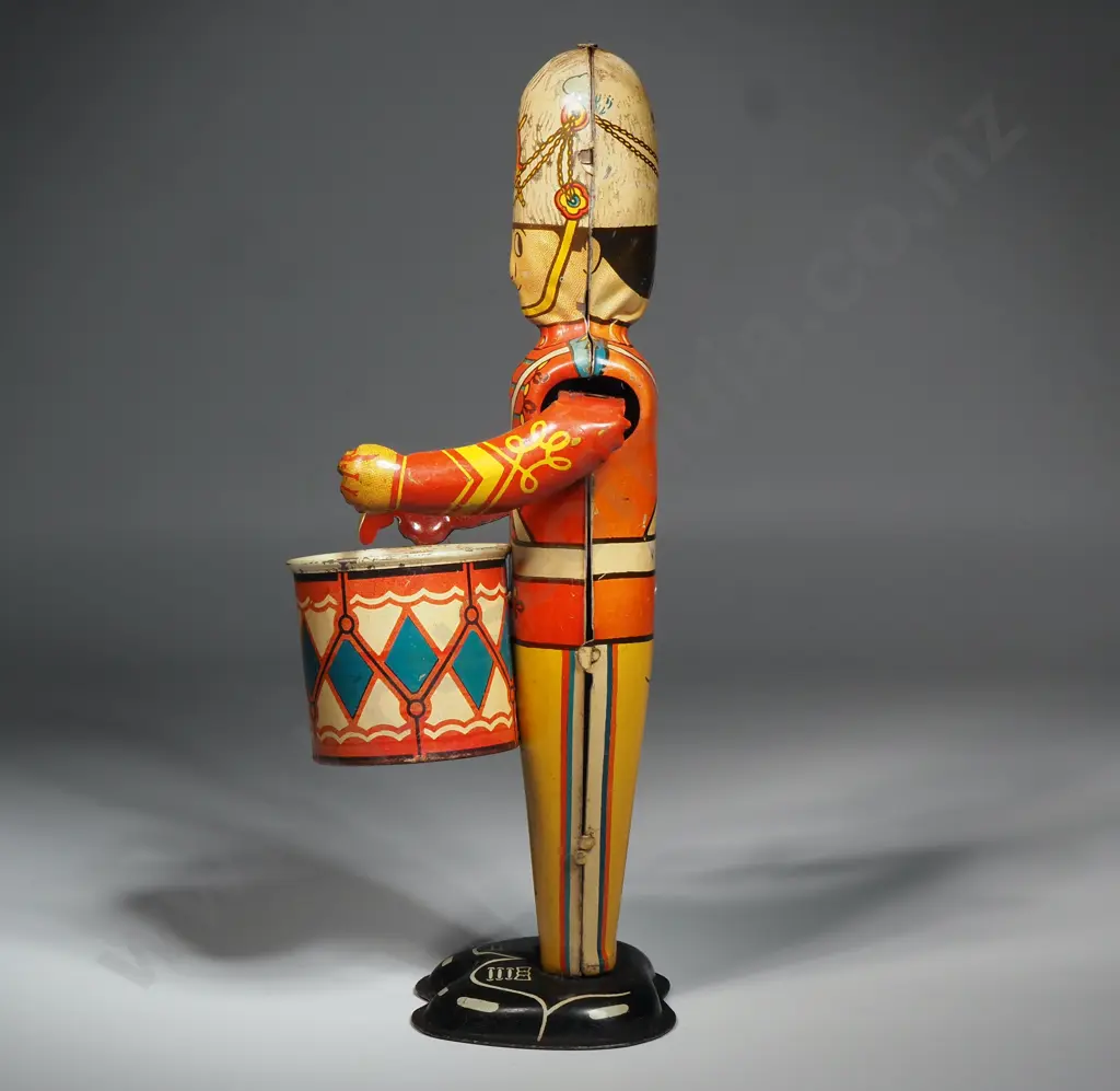 Vintage Tin Plate Wind-up Drummer Boy With Key - Made In Britain Image 1++