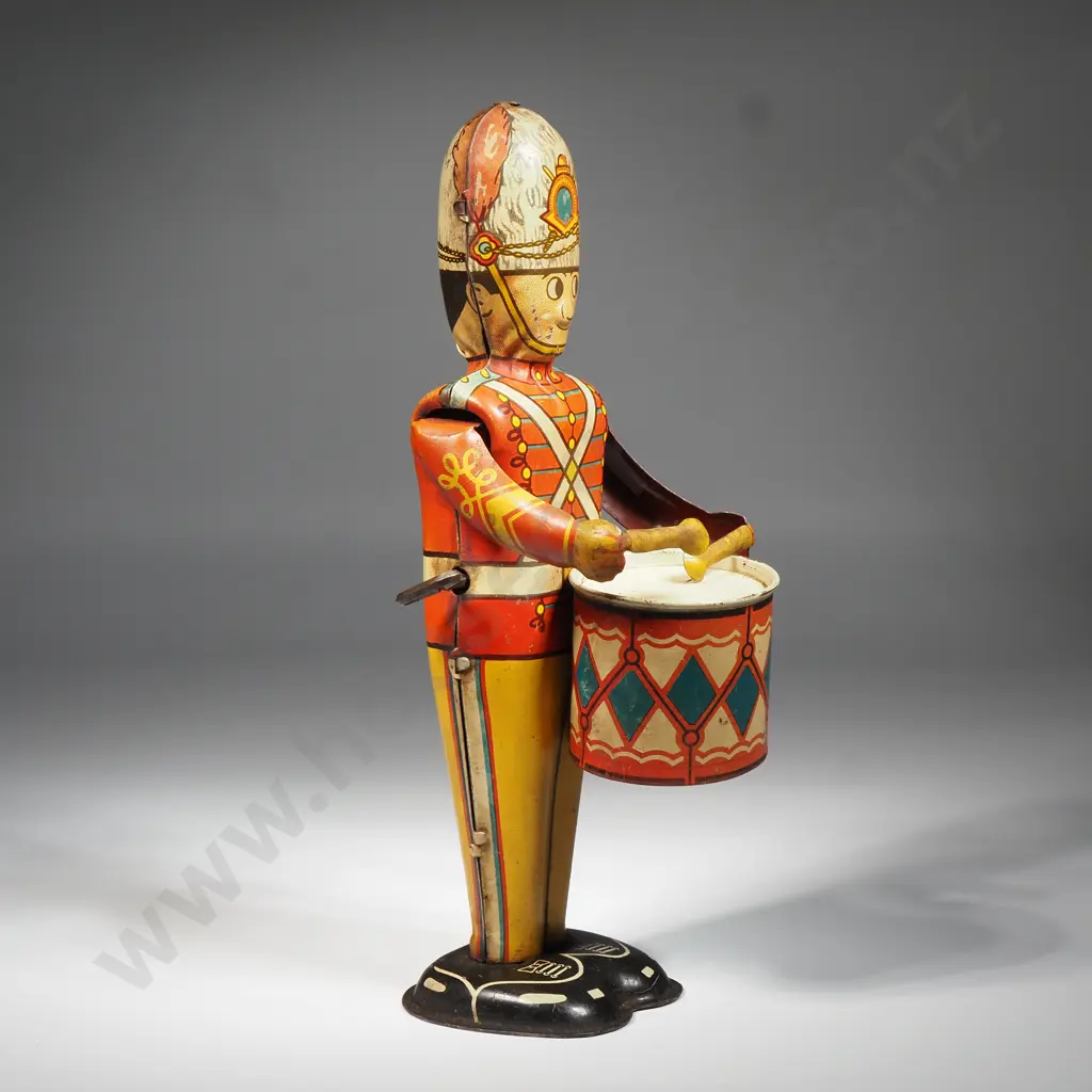 Vintage Tin Plate Wind-up Drummer Boy With Key - Made In Britain Image 1++