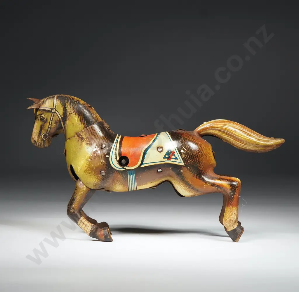 Vintage Tin Plate Wind-up Horse - Made in US Zone Germany Image 1++
