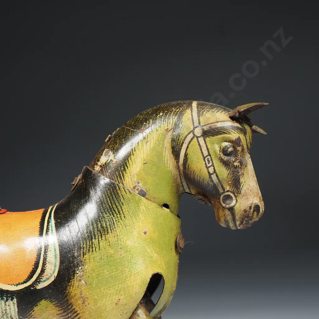 Vintage Tin Plate Wind-up Horse - Made in US Zone Germany Image 1++