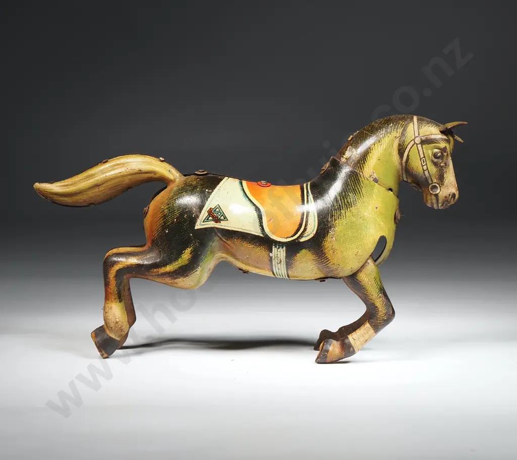 Vintage Tin Plate Wind-up Horse - Made in US Zone Germany Image 1++