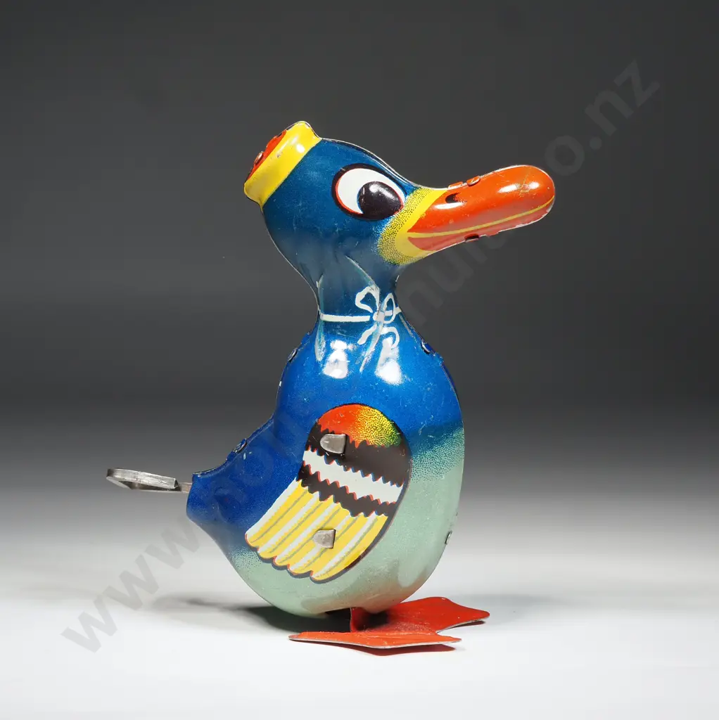 Tin Wind-Up Duck - Made in USA Image 1++