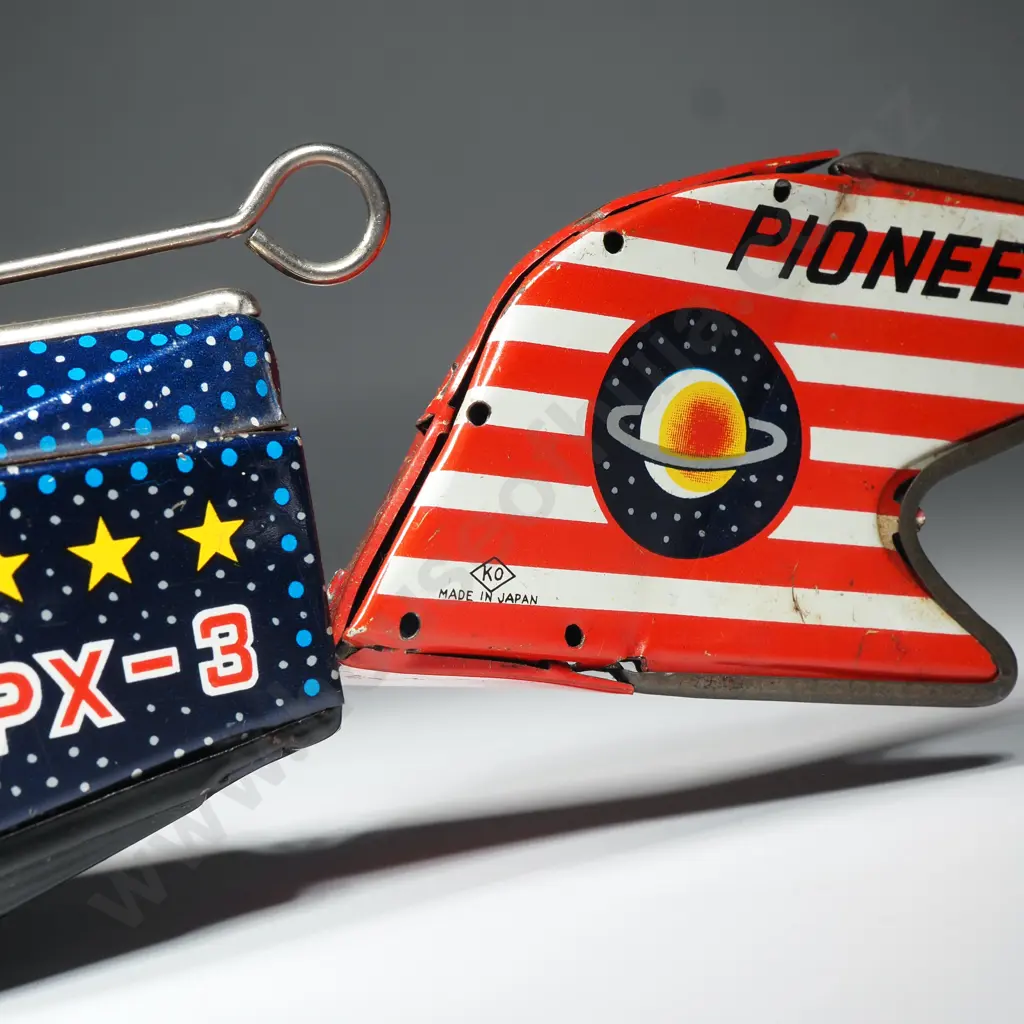 Vintage  Japanese Yoshiya (KO) "Space Whale Ship" Tin Wind Up Toy, Also Known As The Pioneer PX-3. 1950s Image 1++