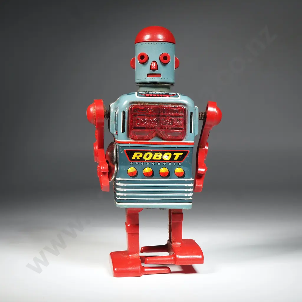 Line Mar Toys - 'Mechanical Walking Sparking Robot' In Original Box, Made in Japan Image 1++