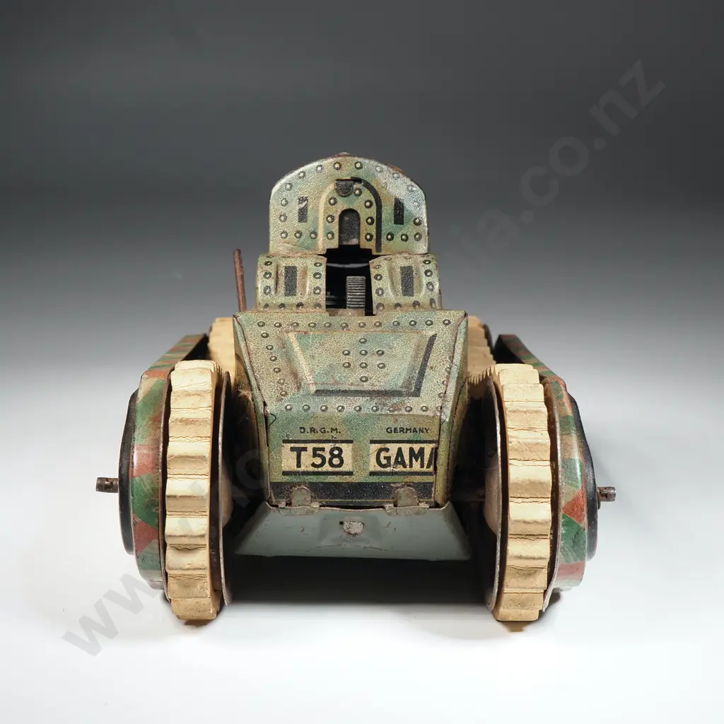 Vintage German Tin Plate Wind Up Toy Tank,The Gama T58 Image 1++