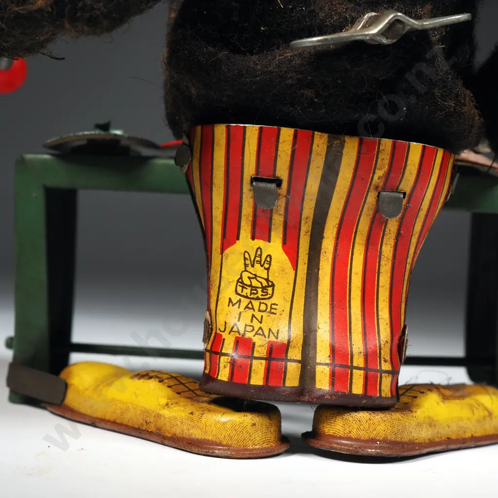 Vintage Tin Plate Clown Playing Xylophone Image 1++