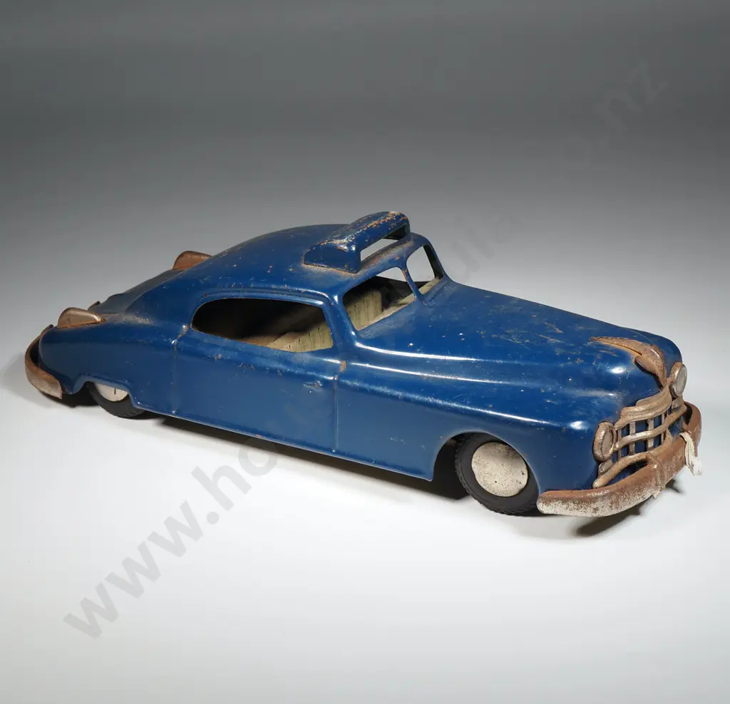 Vintage Blue Tin Plate Toy Car Image 1++