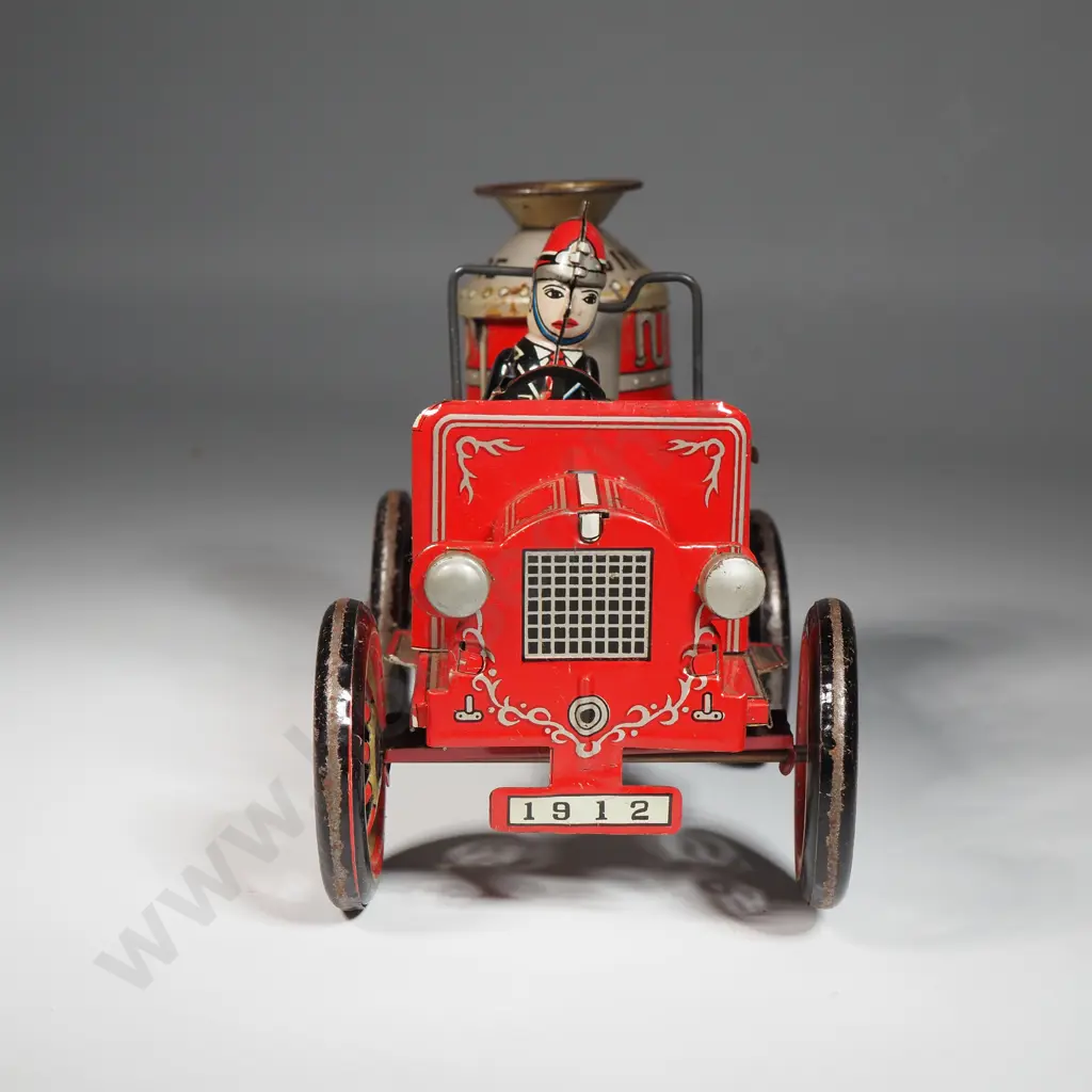 1912 Fire Engine Friction Tin Lithograph Toy Image 1++