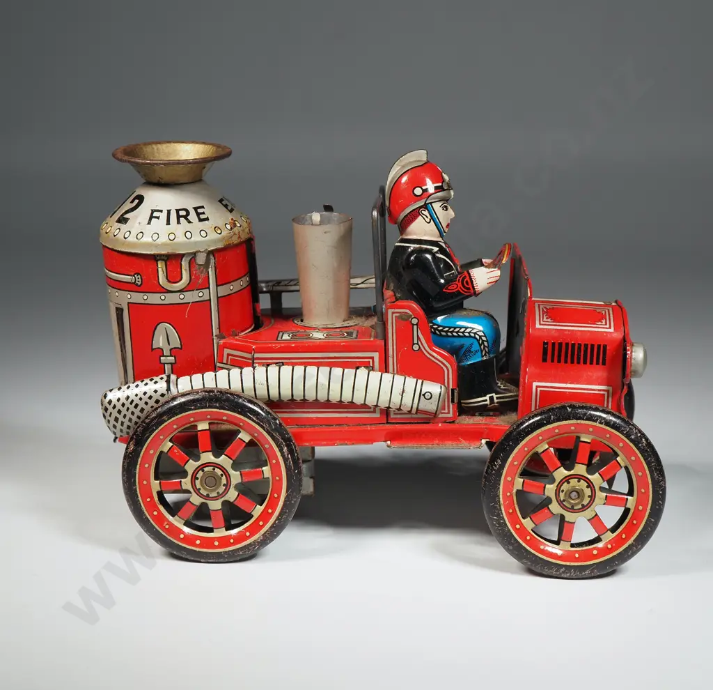 1912 Fire Engine Friction Tin Lithograph Toy Image 1++